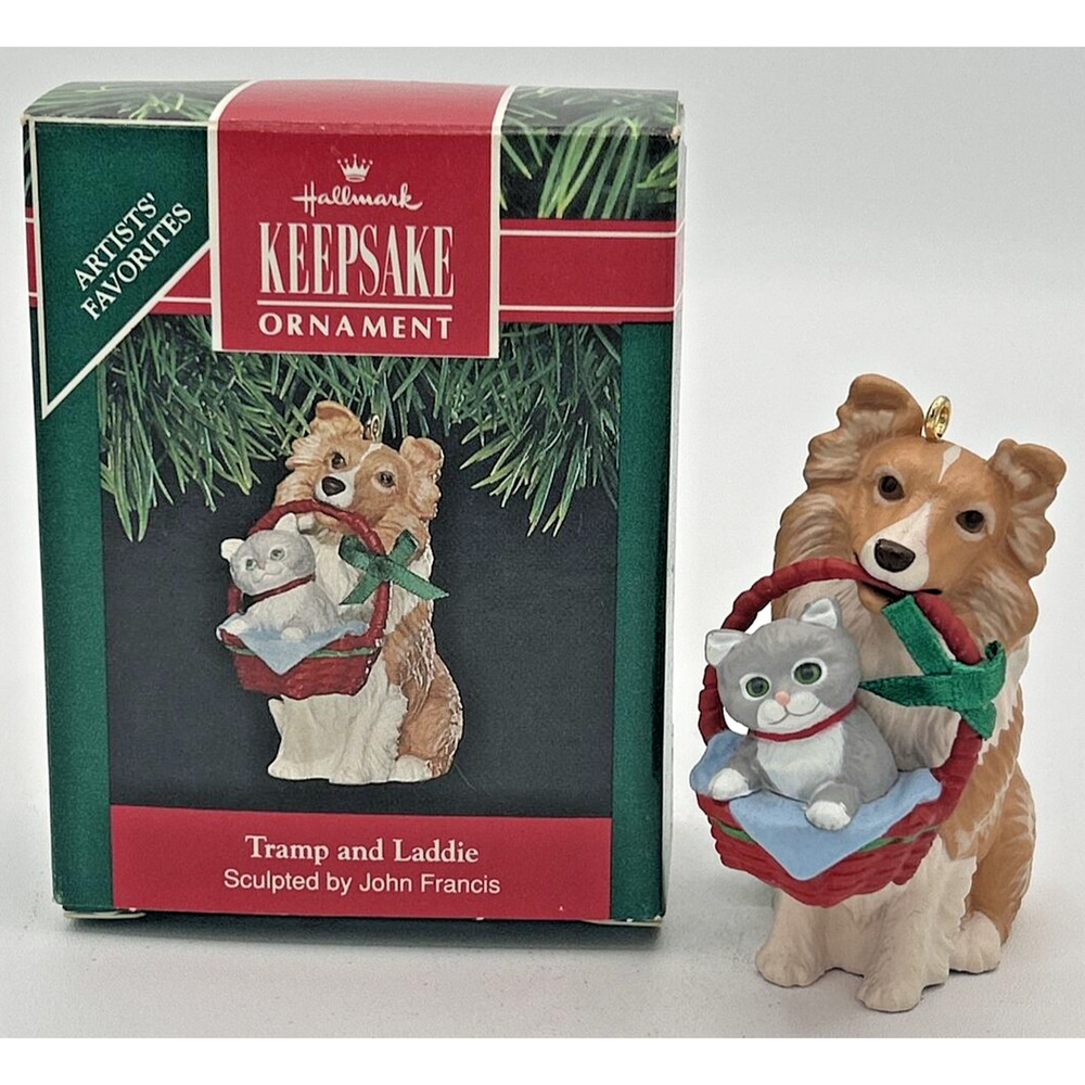 1991‎ Hallmark Tramp and Laddie Christmas Ornament SKU U214
